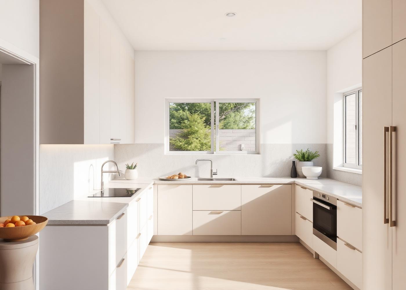 Immaculate modern kitchen with stone benchtops in a Sydney home